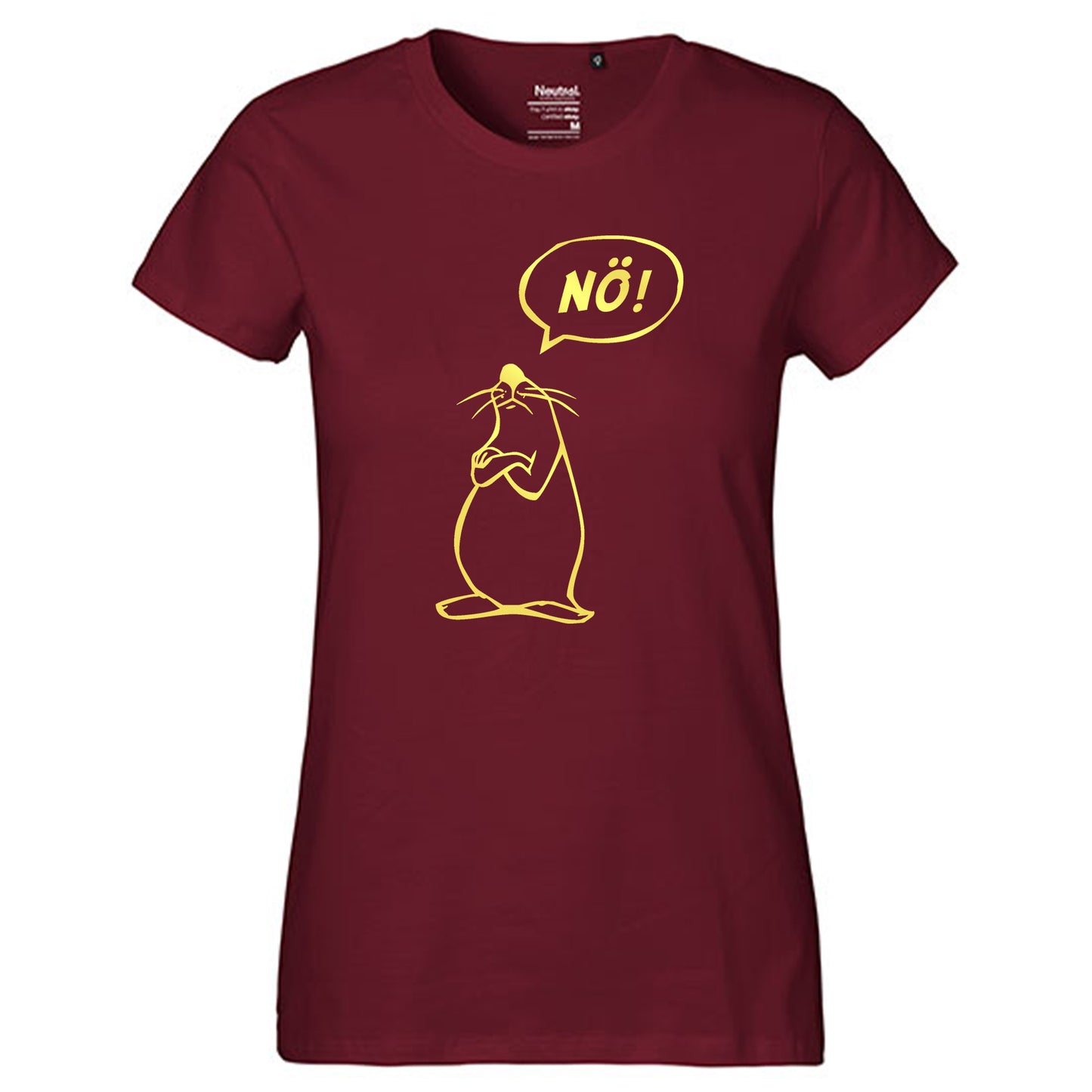 Fair-Trade Damen T-Shirt 'Nö - Comicfigur' 100% Bio-Baumwolle