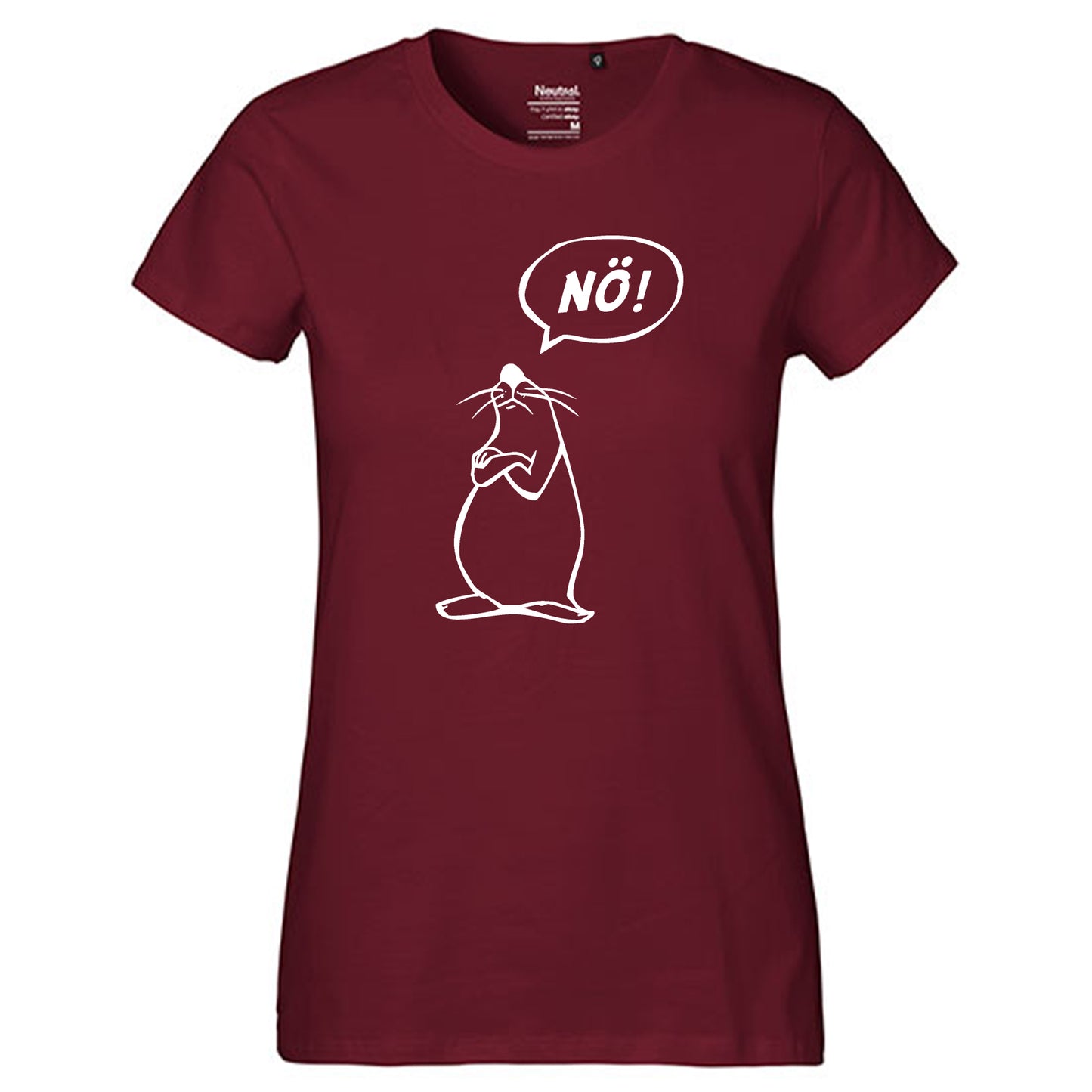 Fair-Trade Damen T-Shirt 'Nö - Comicfigur' 100% Bio-Baumwolle