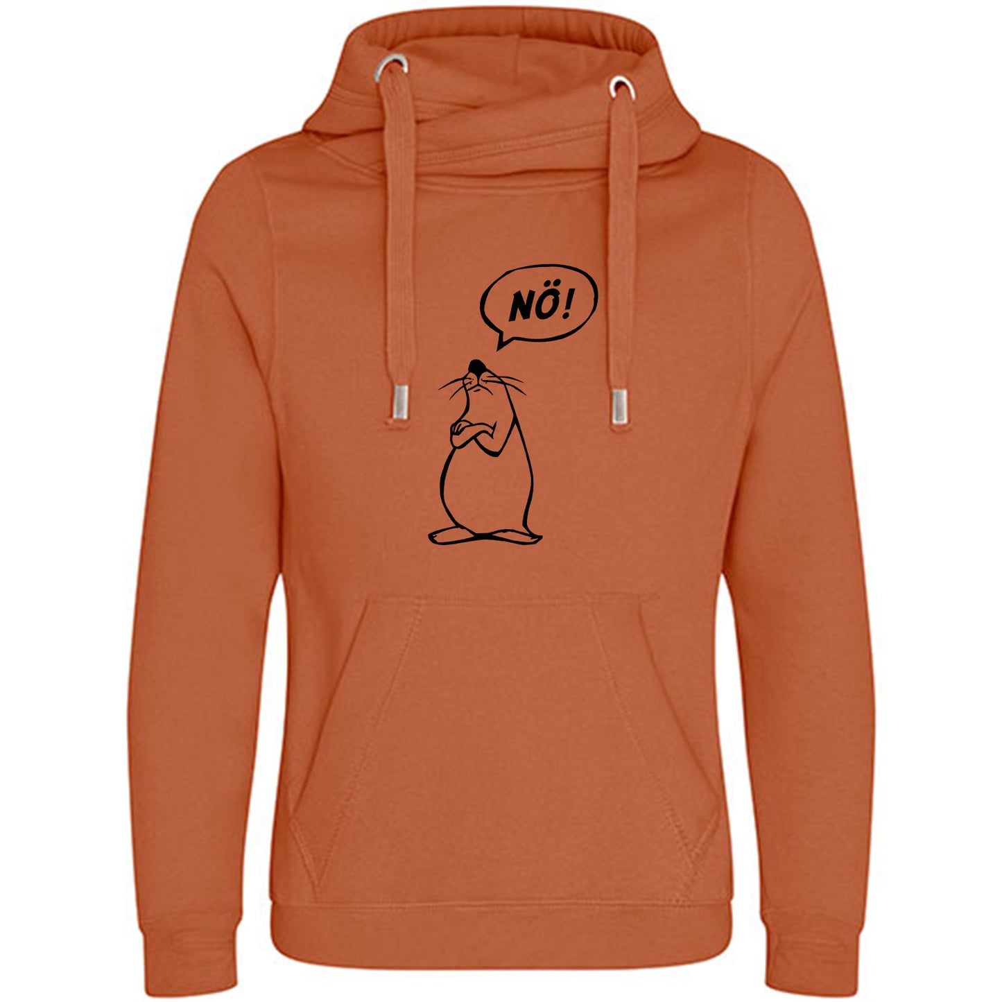 Cross Neck Hoodie/ Pulli / Motiv: Nö-Comicfigur