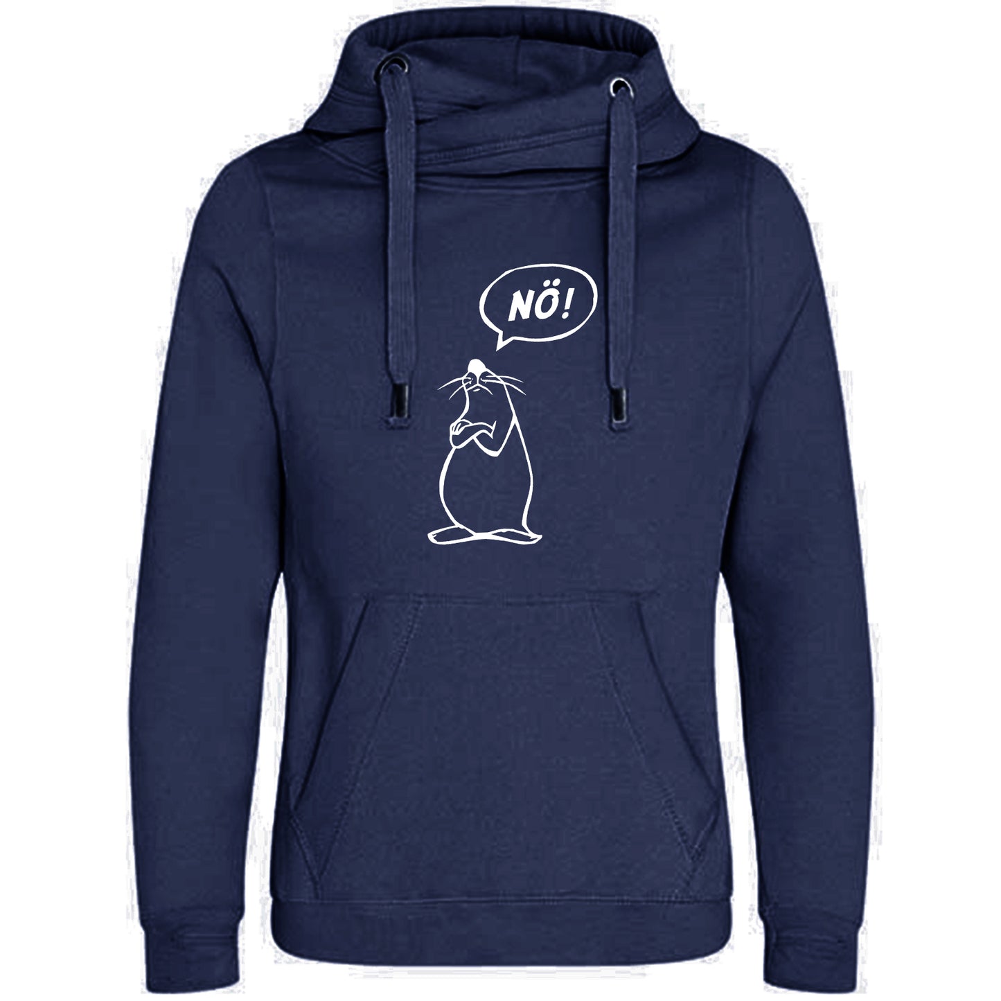 Cross Neck Hoodie/ Pulli / Motiv: Nö-Comicfigur