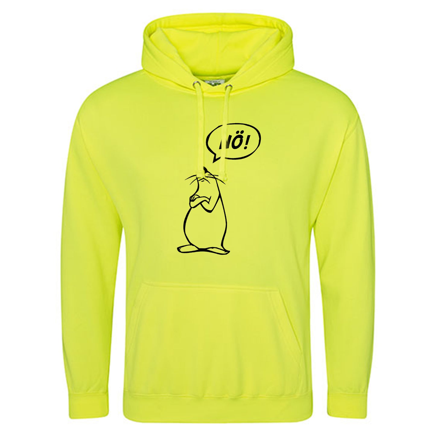 Electric Hoodie / Neon Kapuzenpulli / Motiv: Nö - Comicfigur