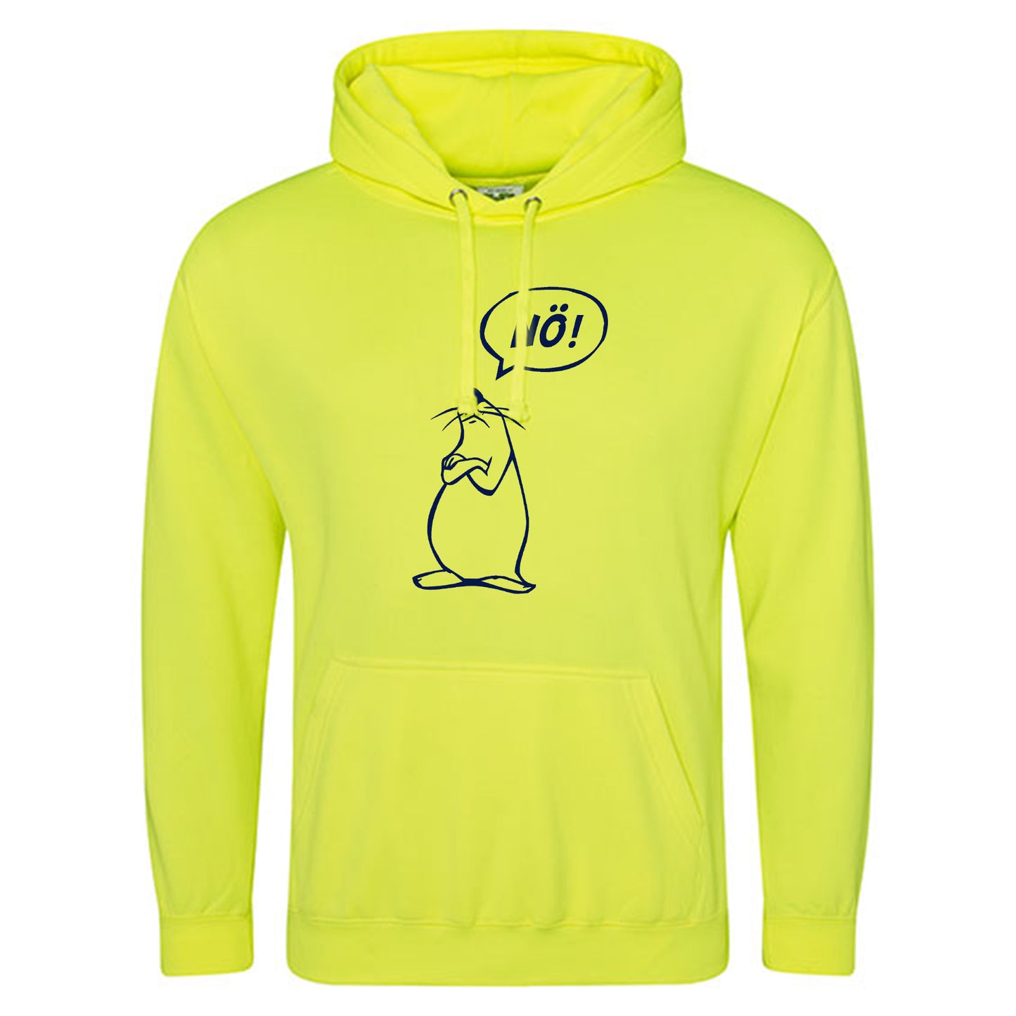 Electric Hoodie / Neon Kapuzenpulli / Motiv: Nö - Comicfigur