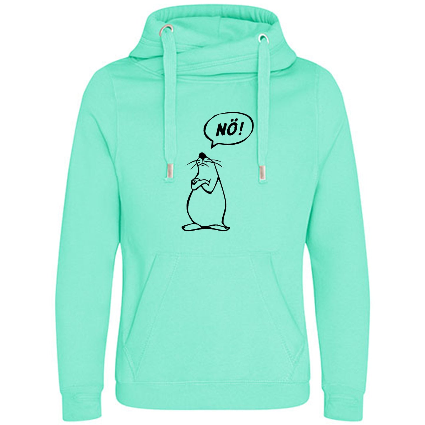 Cross Neck Hoodie/ Pulli / Motiv: Nö-Comicfigur