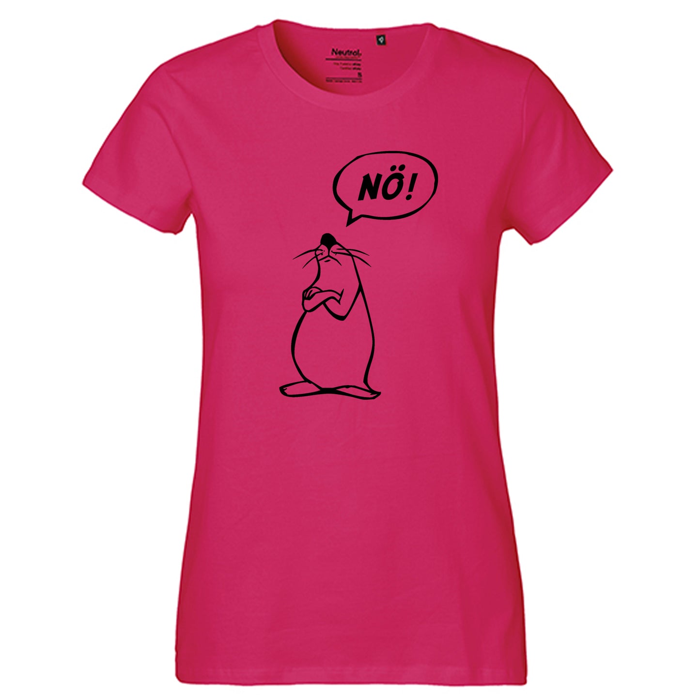 Fair-Trade Damen T-Shirt 'Nö - Comicfigur' 100% Bio-Baumwolle