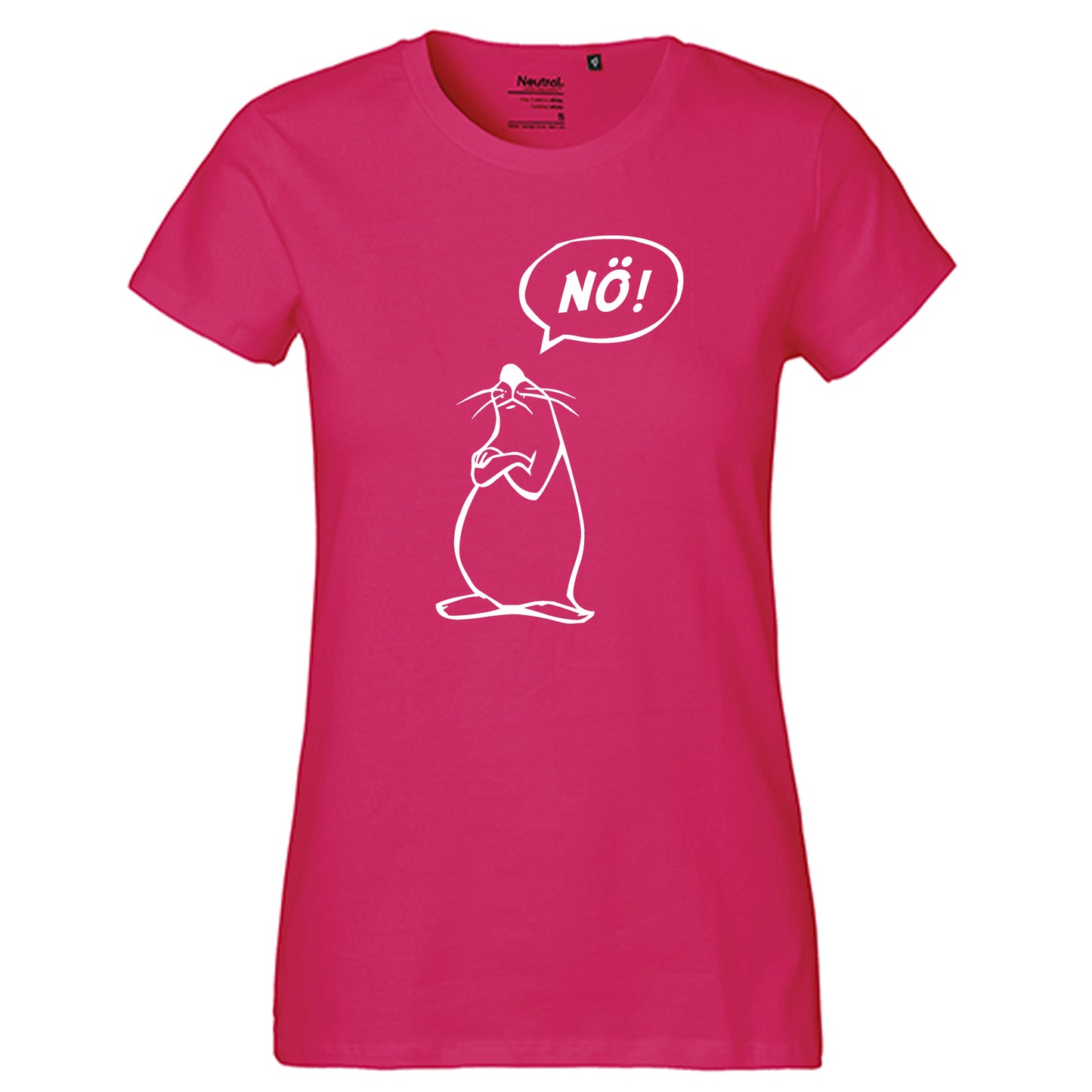 Fair-Trade Damen T-Shirt 'Nö - Comicfigur' 100% Bio-Baumwolle