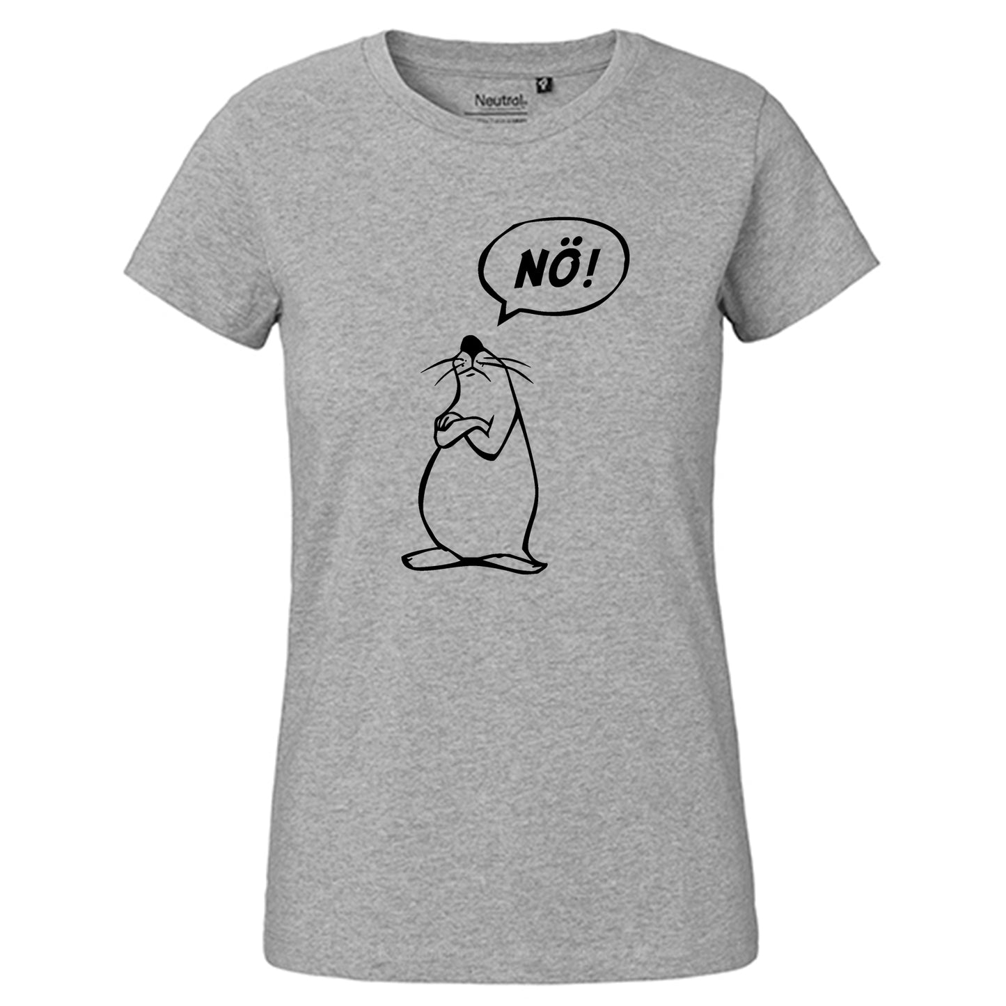 Fair-Trade Damen T-Shirt 'Nö - Comicfigur' 100% Bio-Baumwolle
