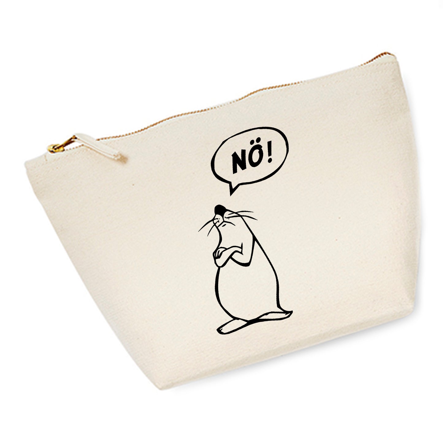 Cosmetic bag (M) 'Nö -Comic figure' cotton canvas