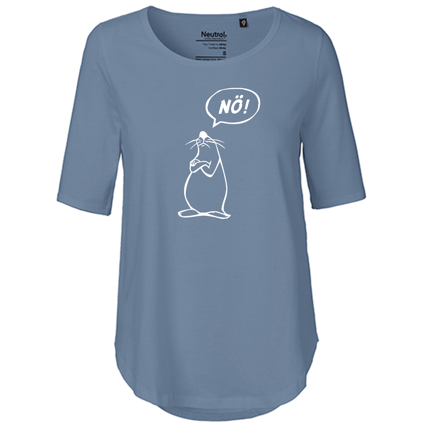 T-Shirt Damen FairTrade Oversized Half Sleeve "Nö Comicfigur"