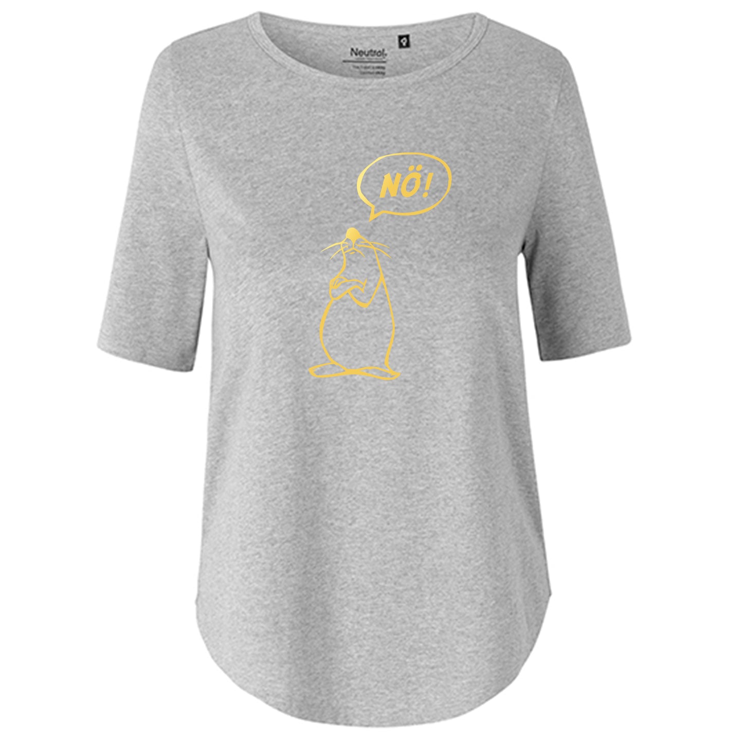 T-Shirt Damen FairTrade Oversized Half Sleeve "Nö Comicfigur"