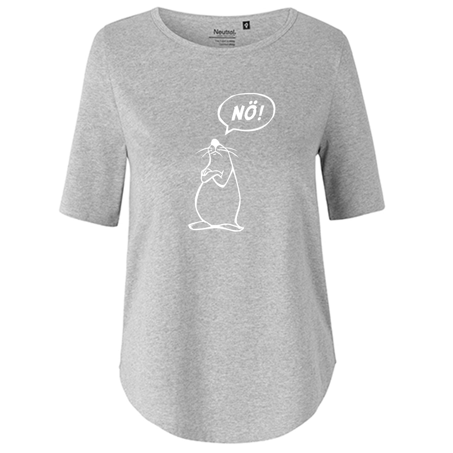 T-Shirt Damen FairTrade Oversized Half Sleeve "Nö Comicfigur"