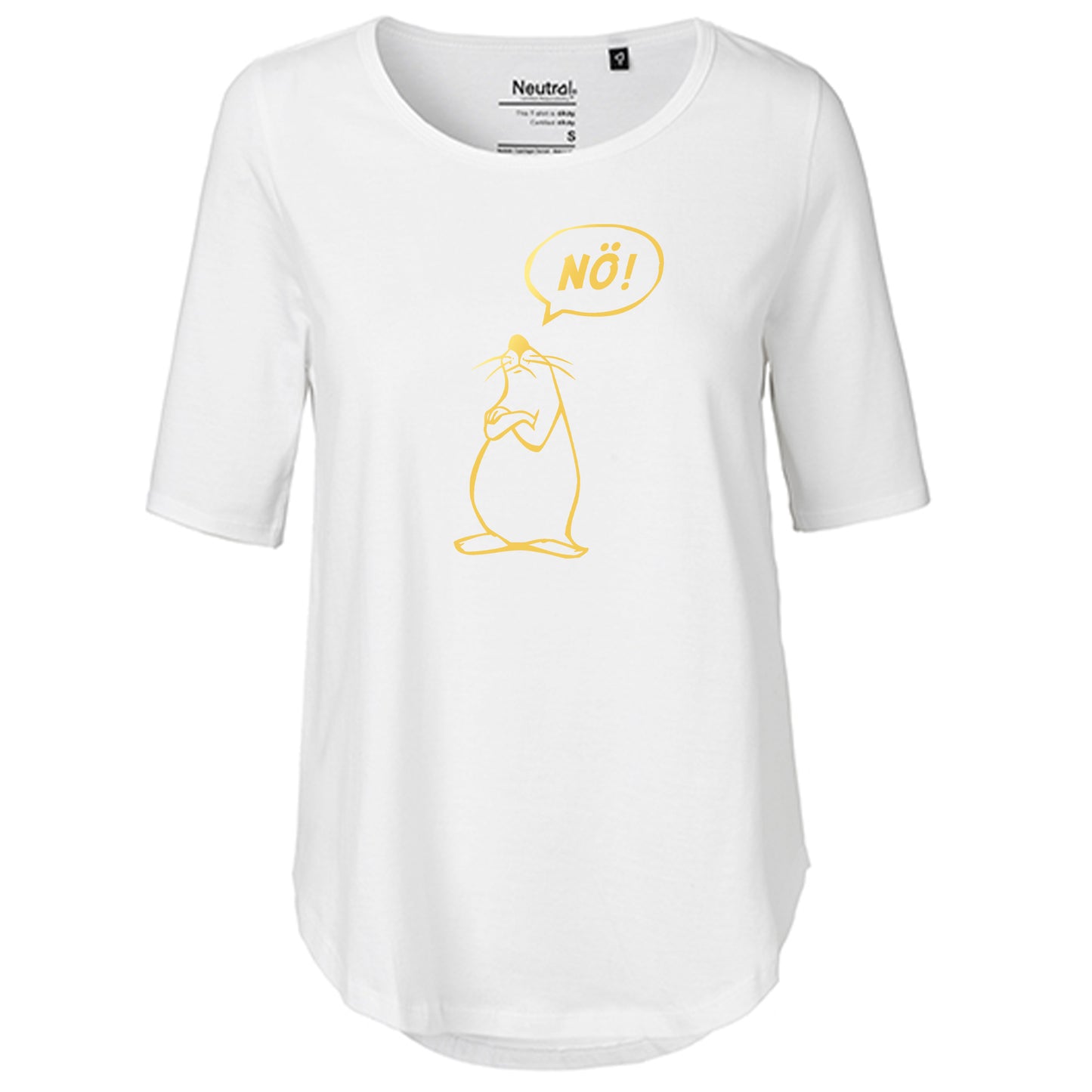 T-Shirt Damen FairTrade Oversized Half Sleeve "Nö Comicfigur"