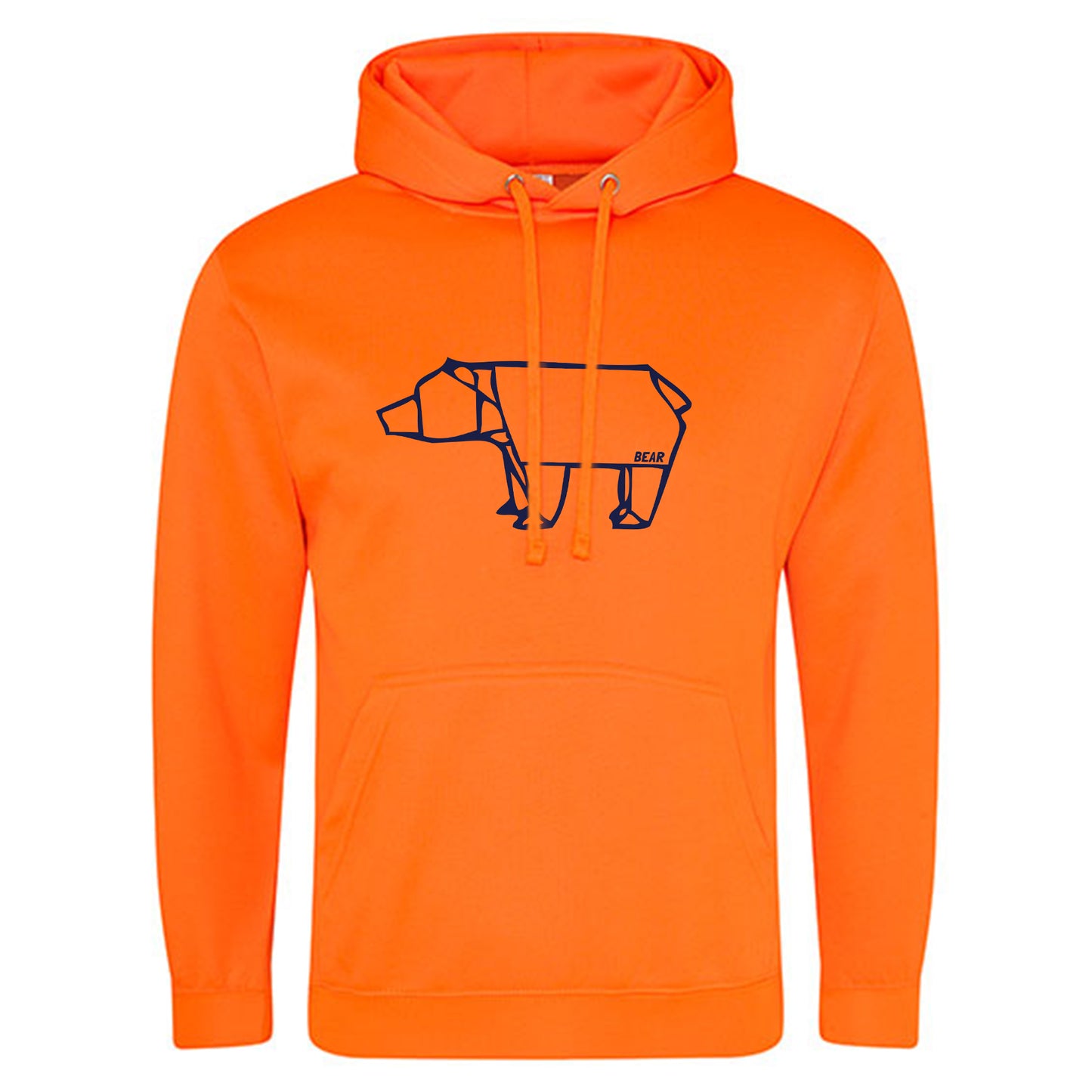 Electric Hoodie / Neon Kapuzenpulli / Motiv: Bear origami