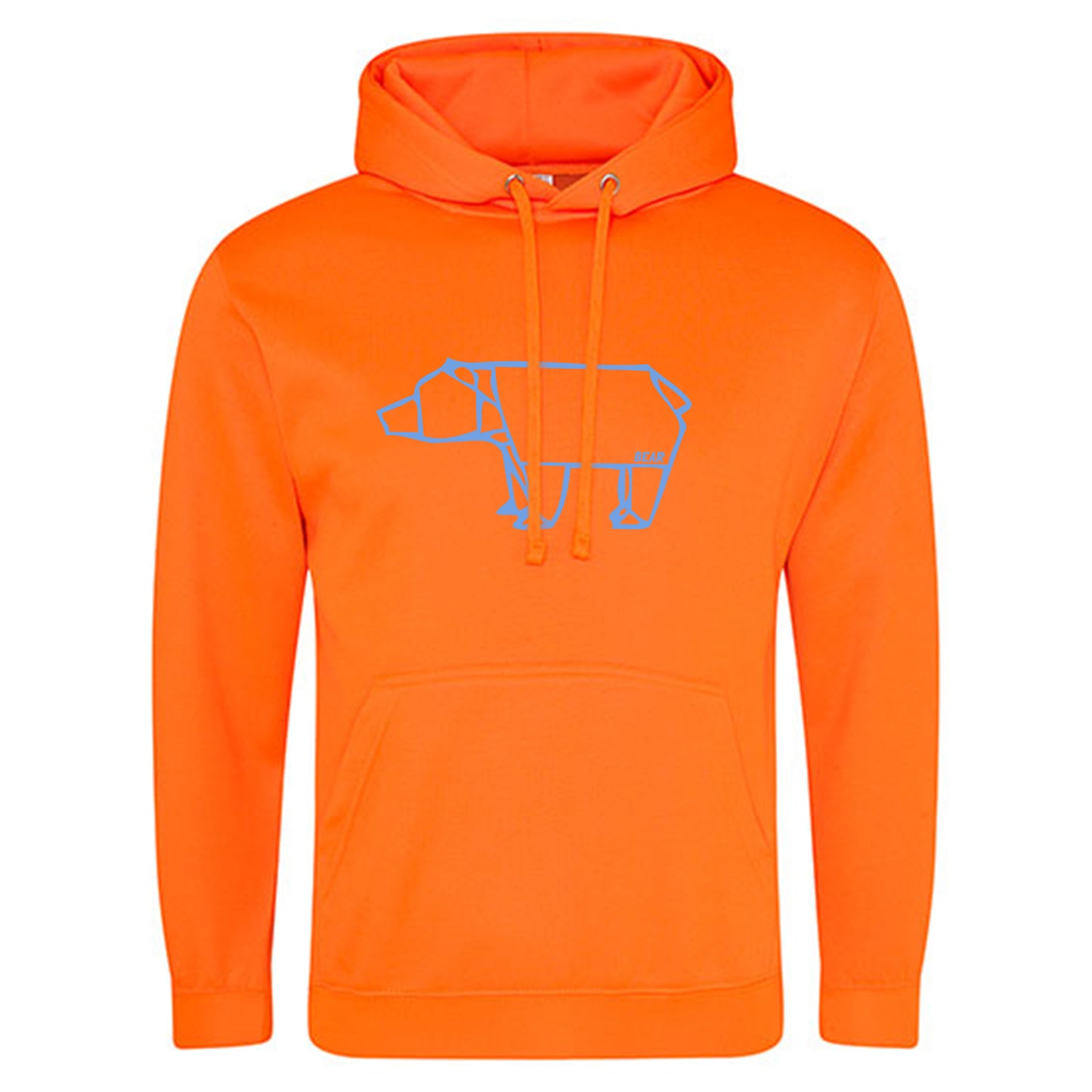 Electric Hoodie / Neon Kapuzenpulli / Motiv: Bear origami