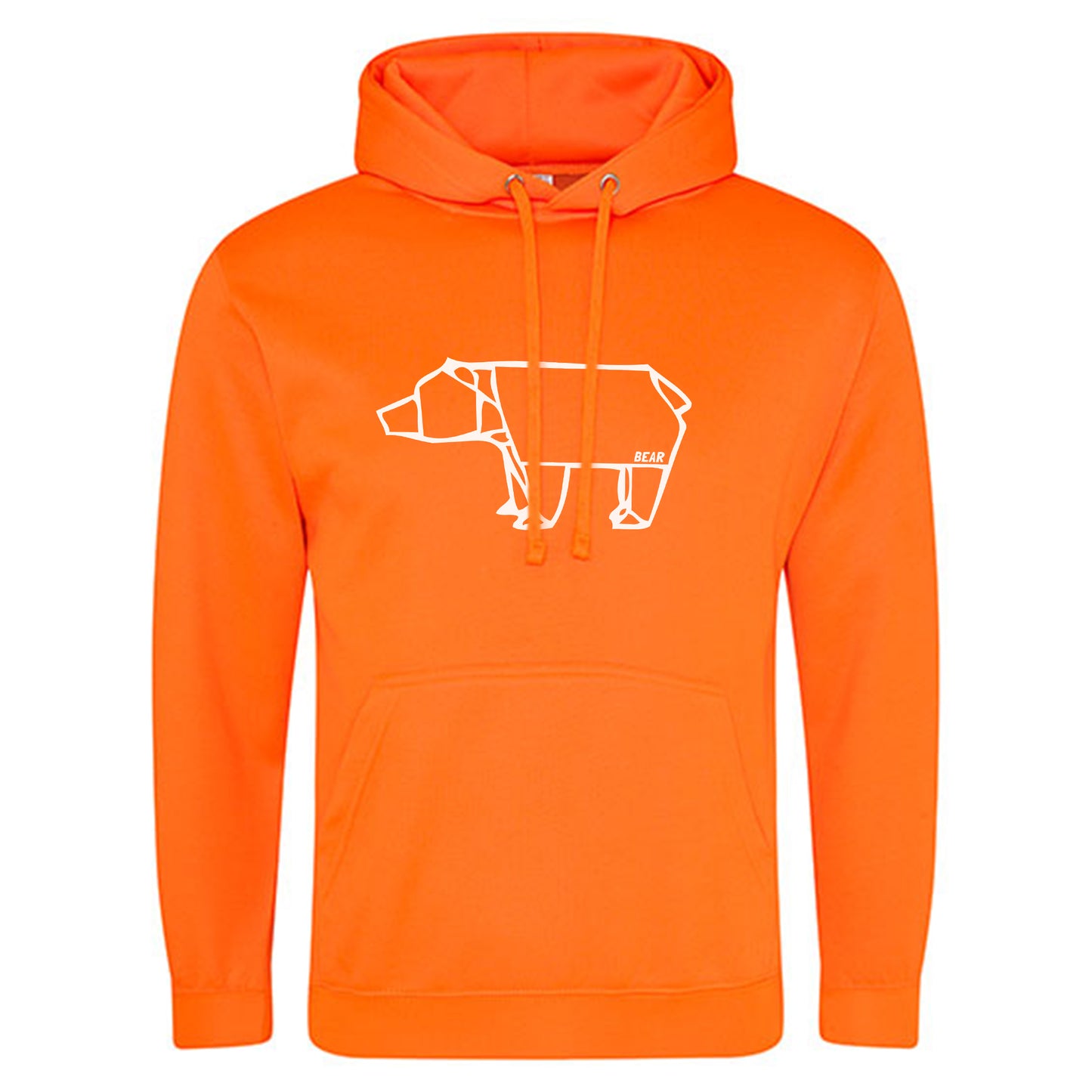 Electric Hoodie / Neon Kapuzenpulli / Motiv: Bear origami