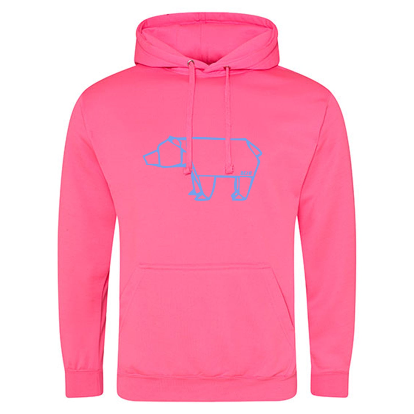 Electric Hoodie / Neon Kapuzenpulli / Motiv: Bear origami