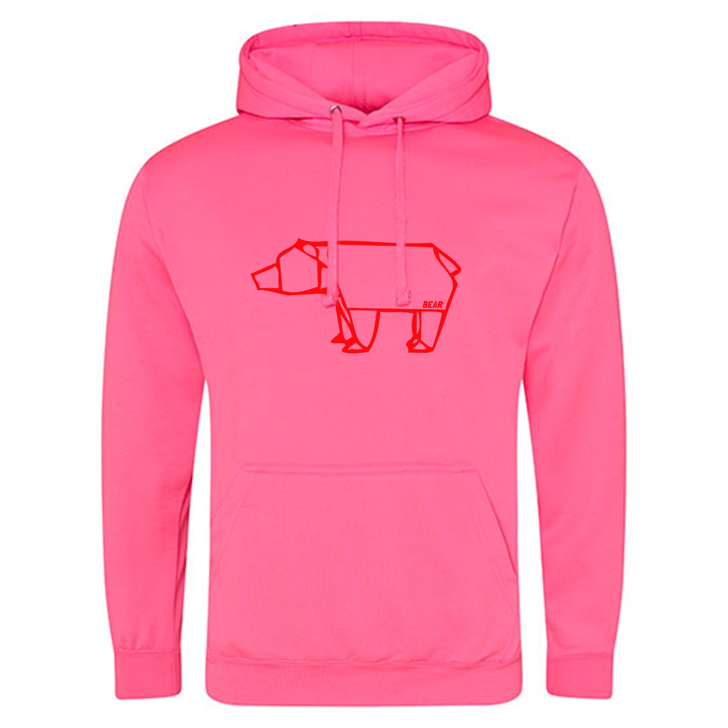 Electric Hoodie / Neon Kapuzenpulli / Motiv: Bear origami
