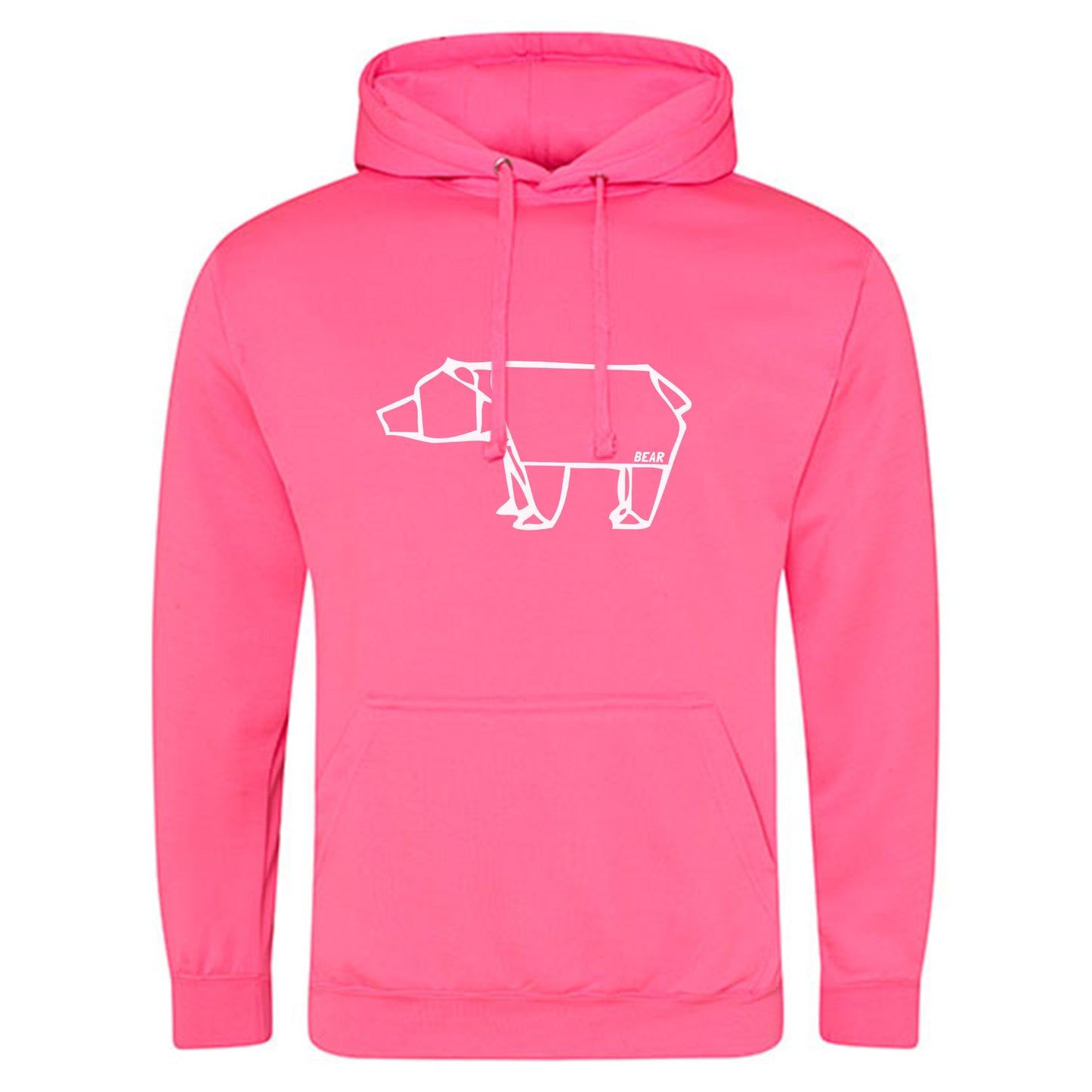 Electric Hoodie / Neon Kapuzenpulli / Motiv: Bear origami