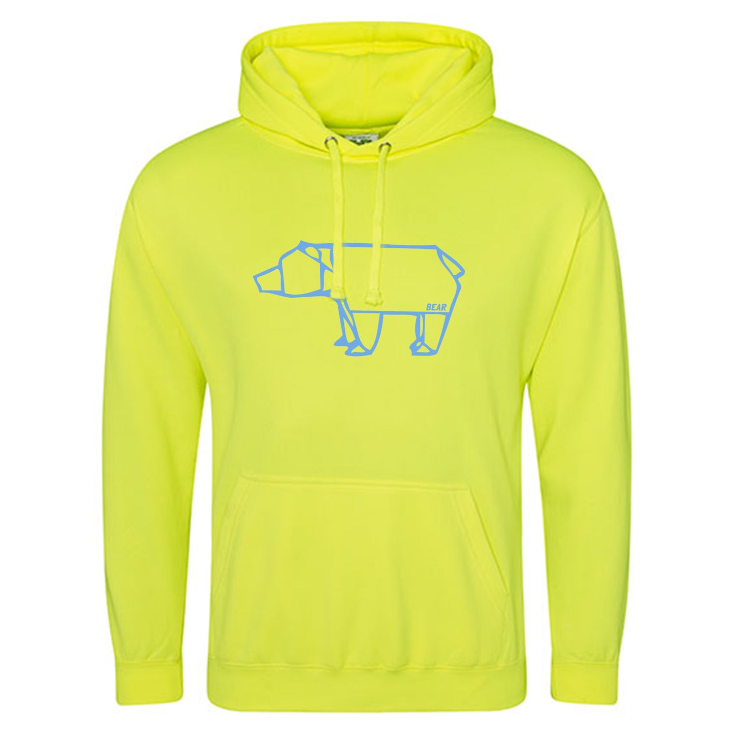 Electric Hoodie / Neon Kapuzenpulli / Motiv: Bear origami