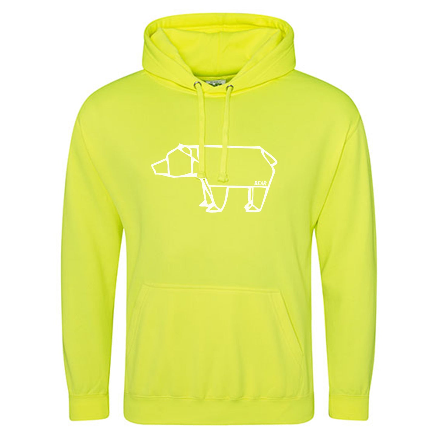 Electric Hoodie / Neon Kapuzenpulli / Motiv: Bear origami