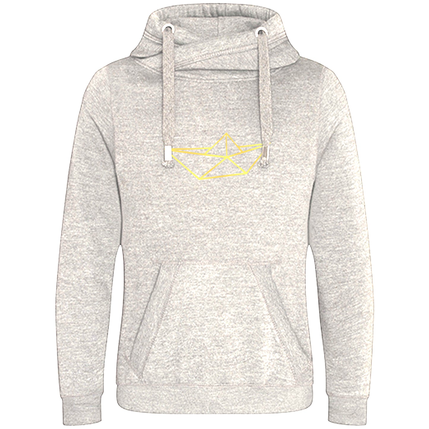 Cross Neck Hoodie/ Pulli / Motiv: Schiff origami