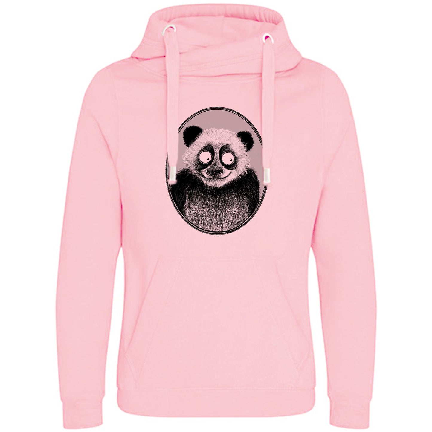 Cross Neck Hoodie/ Pulli / Motiv: Panda