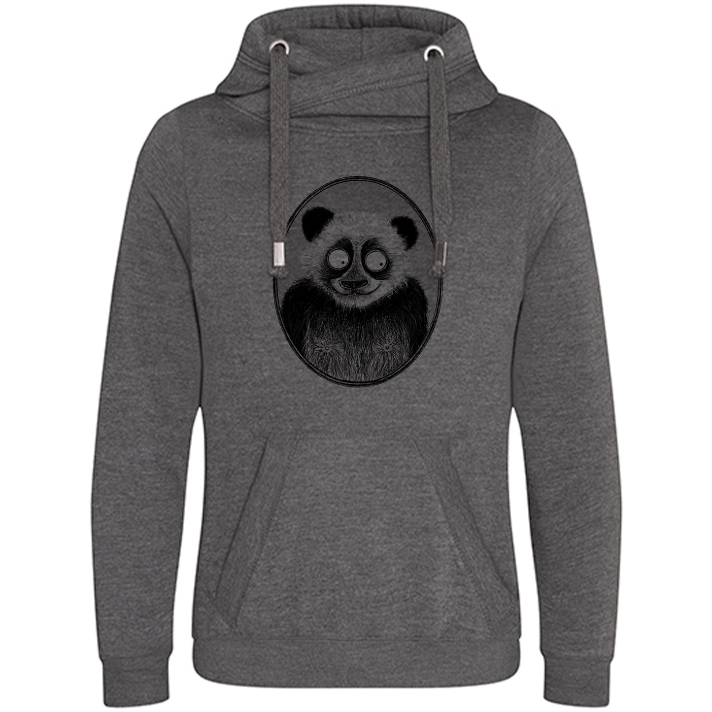 Cross Neck Hoodie/ Pulli / Motiv: Panda