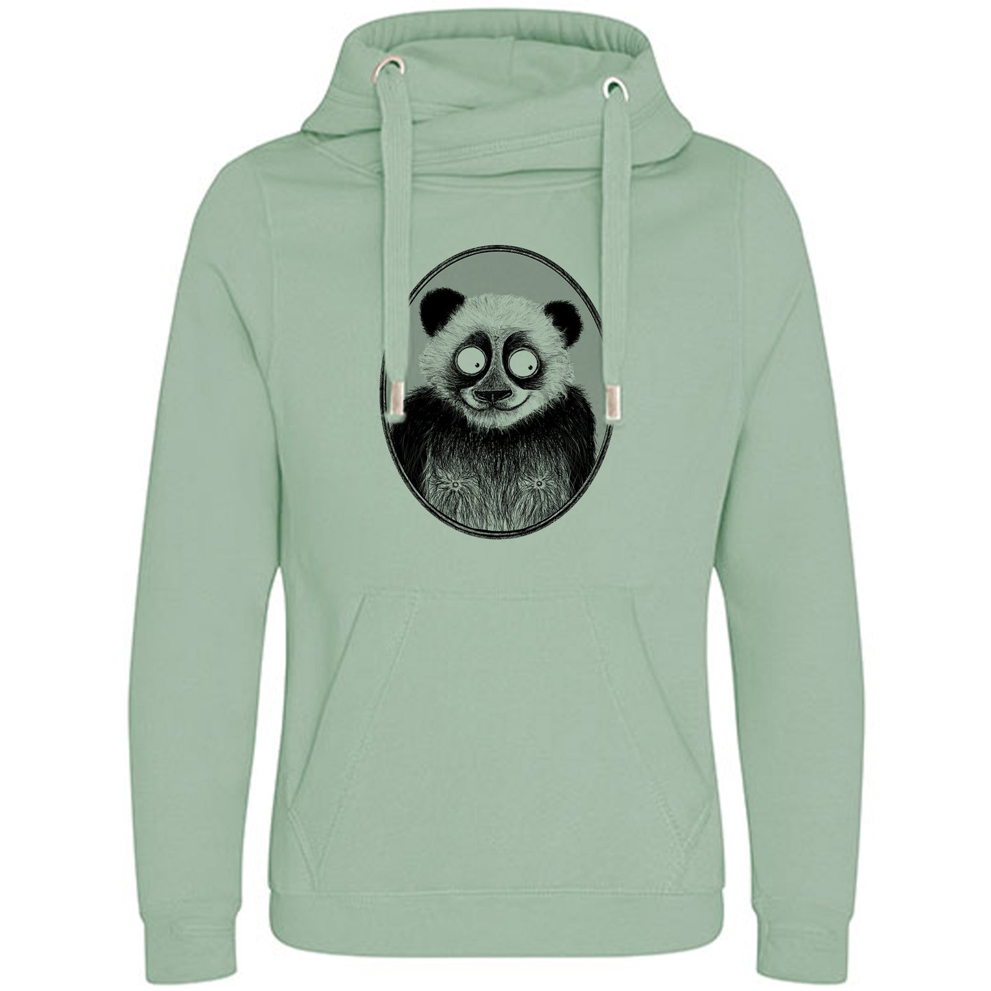 Cross Neck Hoodie/ Pulli / Motiv: Panda