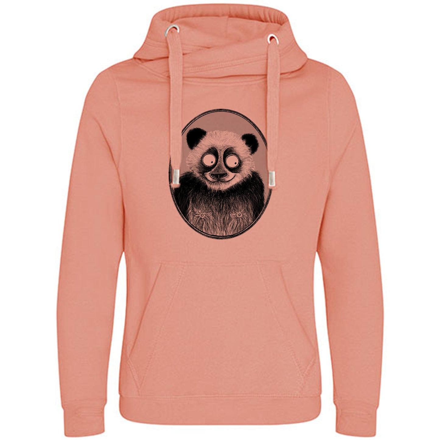 Cross Neck Hoodie/ Pulli / Motiv: Panda