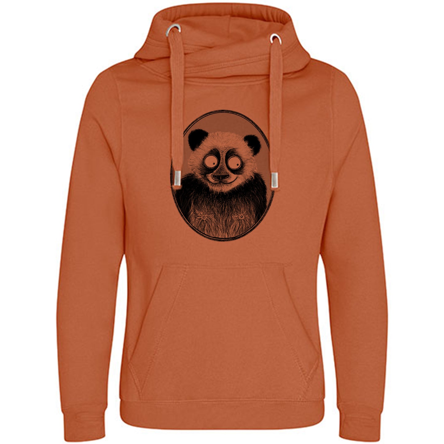 Cross Neck Hoodie/ Pulli / Motiv: Panda