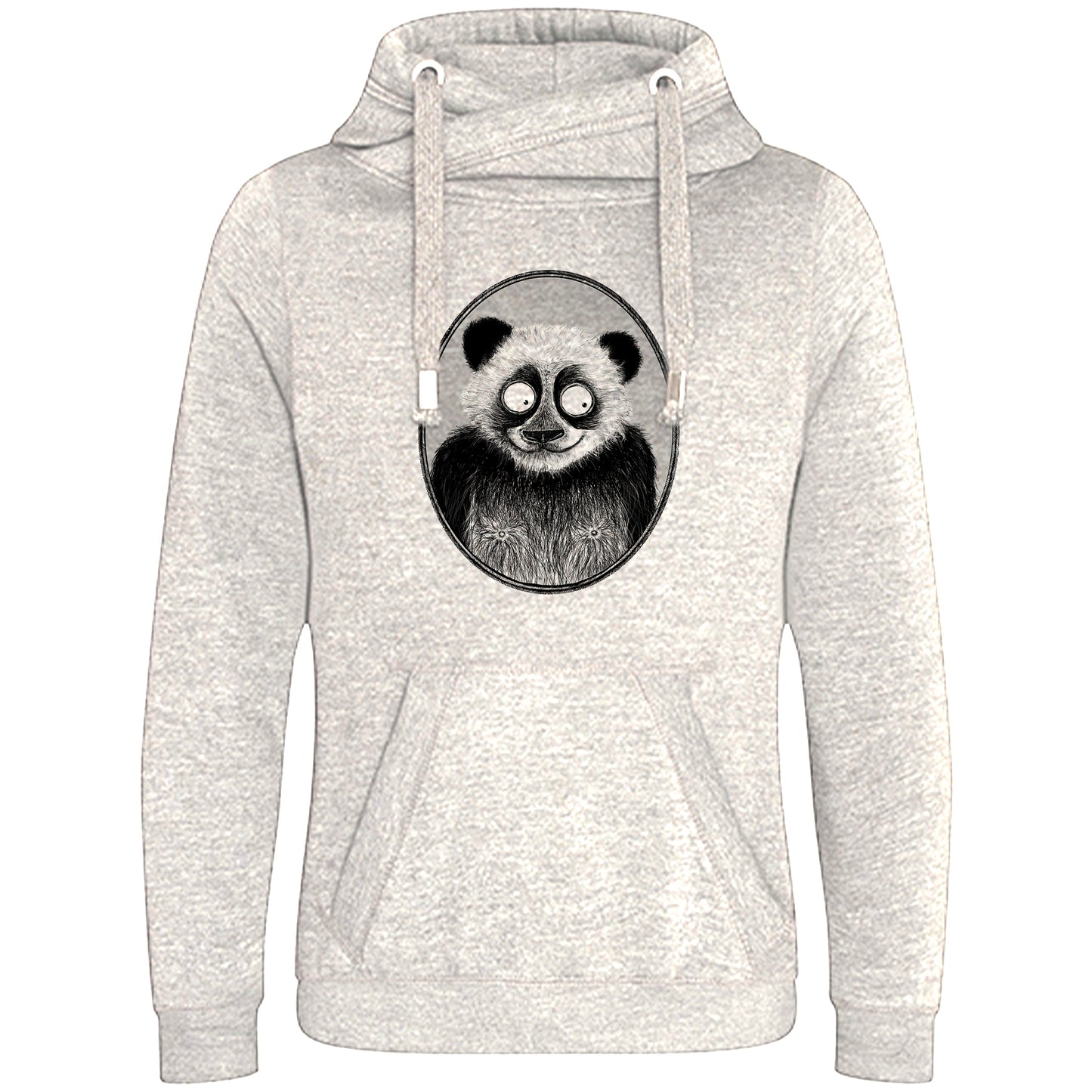 Cross Neck Hoodie/ Pulli / Motiv: Panda