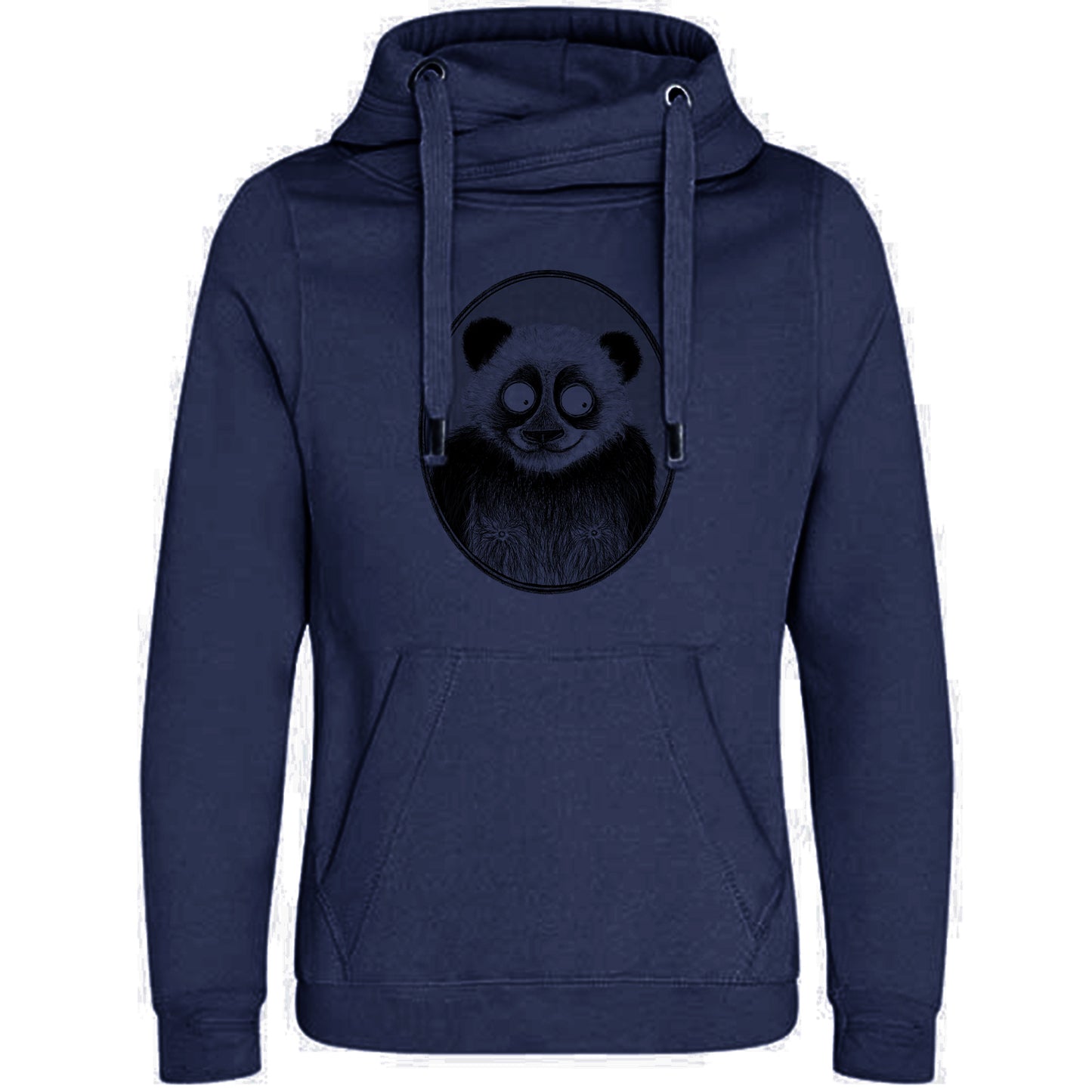 Cross Neck Hoodie/ Pulli / Motiv: Panda