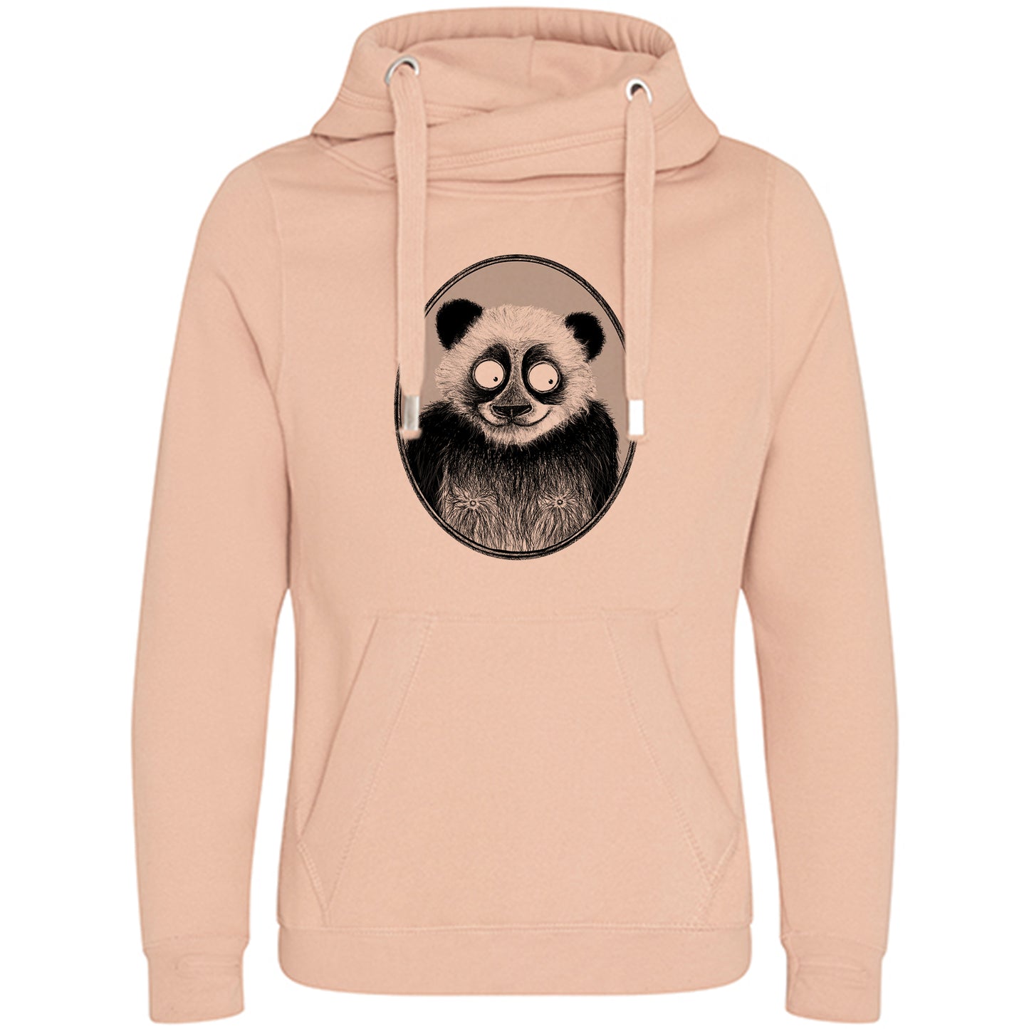 Cross Neck Hoodie/ Pulli / Motiv: Panda