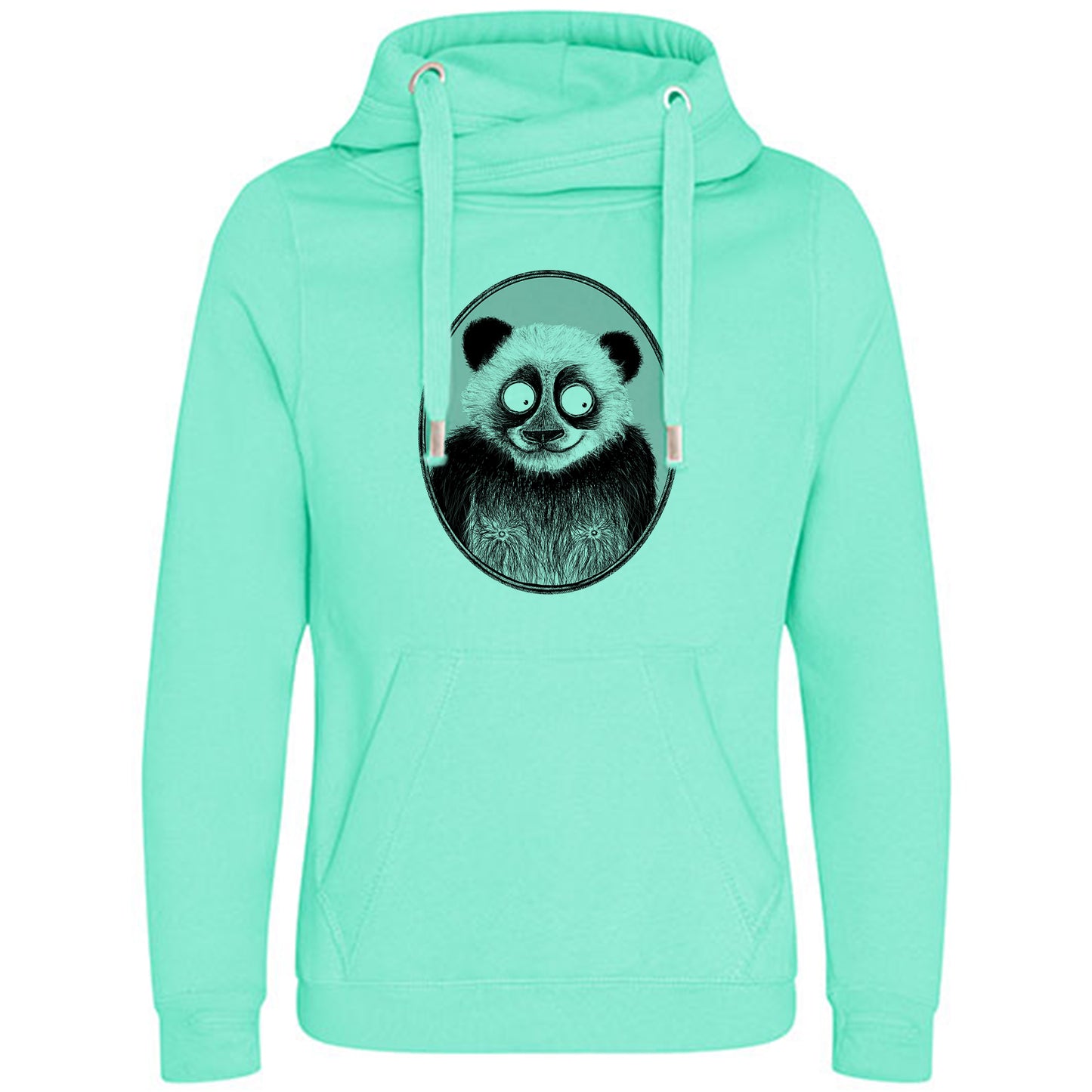 Cross Neck Hoodie/ Pulli / Motiv: Panda