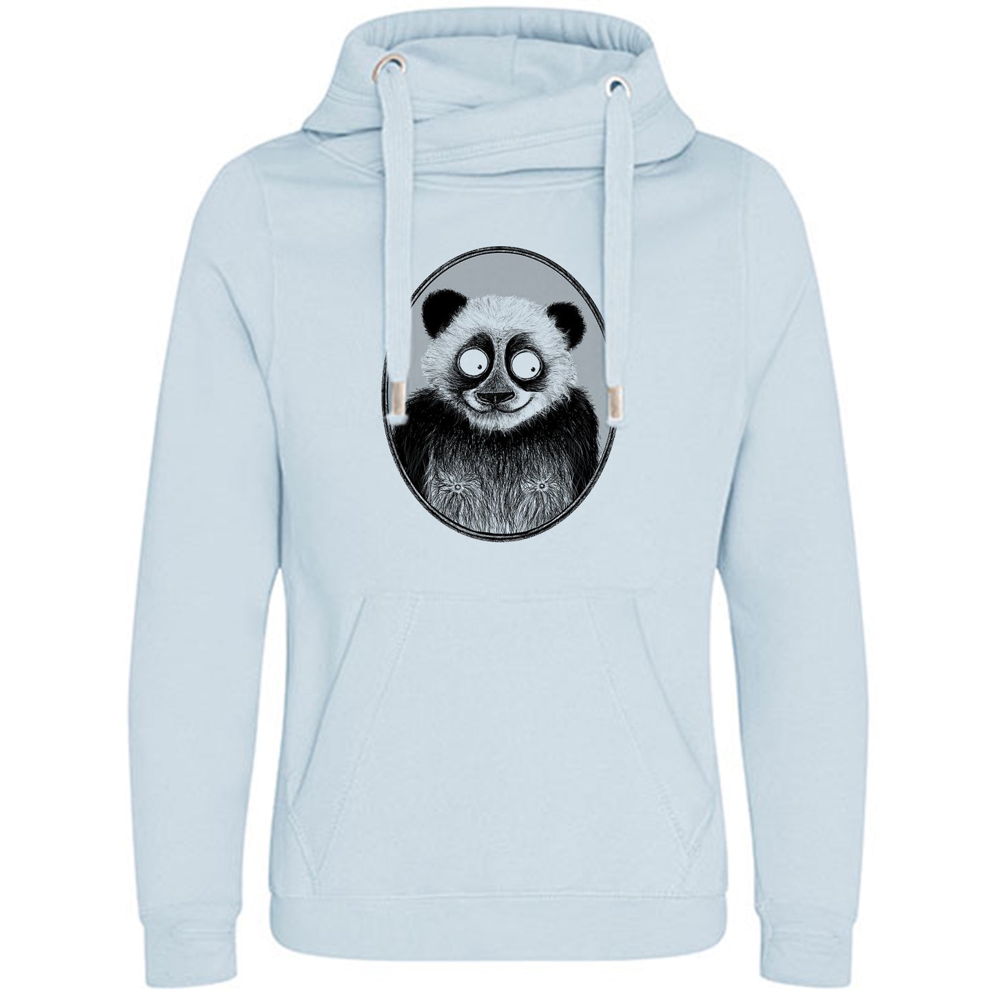 Cross Neck Hoodie/ Pulli / Motiv: Panda