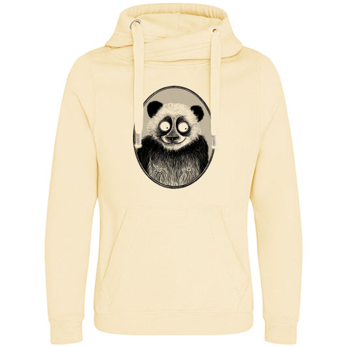 Cross Neck Hoodie/ Pulli / Motiv: Panda