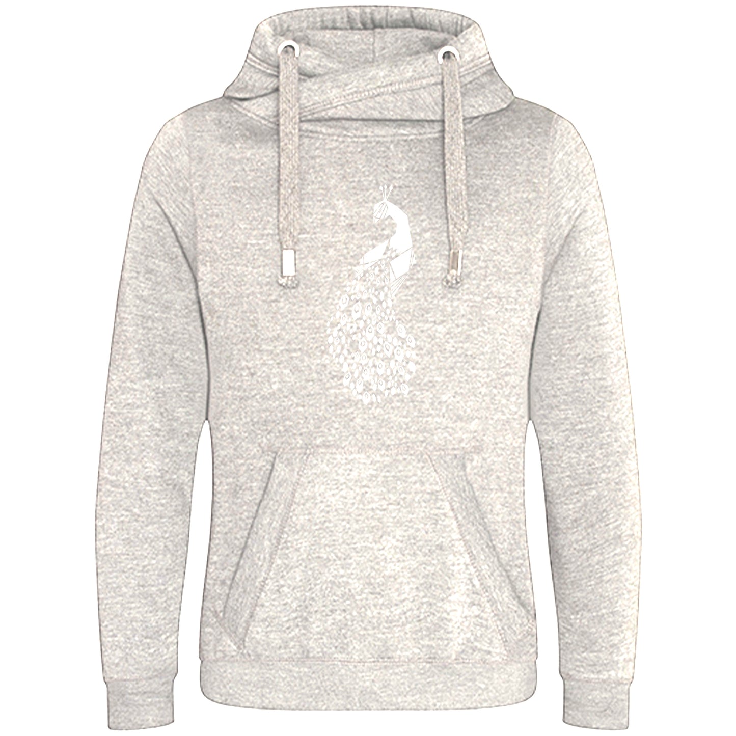 Cross Neck Hoodie/ Pulli / Motiv: Pfau origami