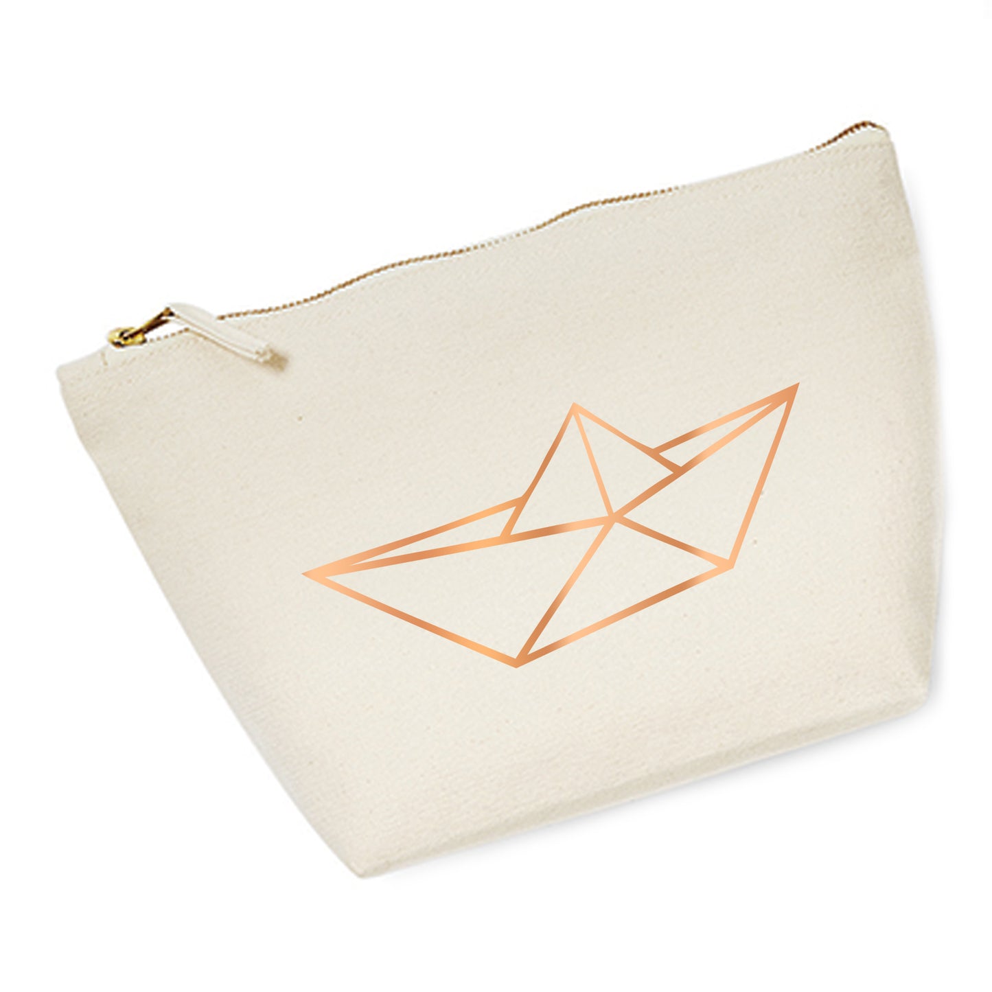 Cosmetic bag (M) 'Fuchs origami' cotton canvas