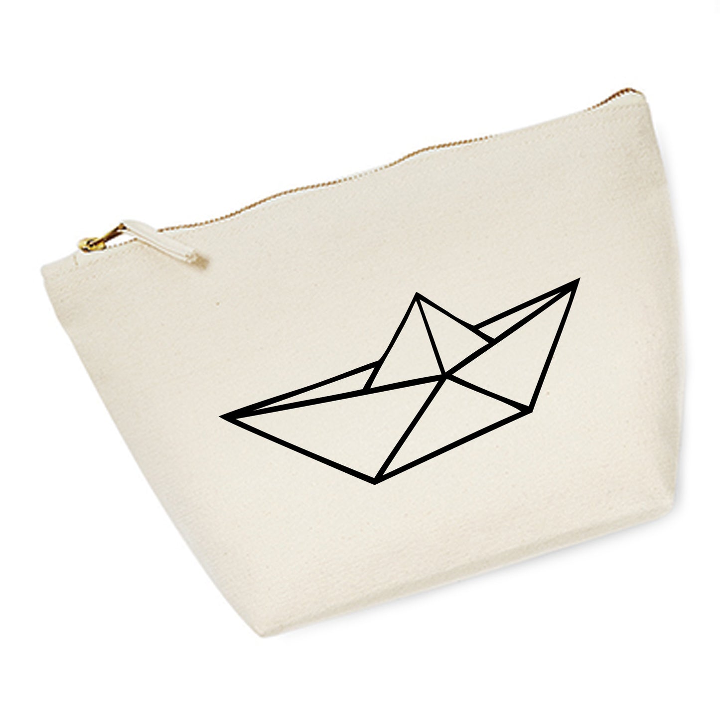 Cosmetic bag (M) 'Fuchs origami' cotton canvas
