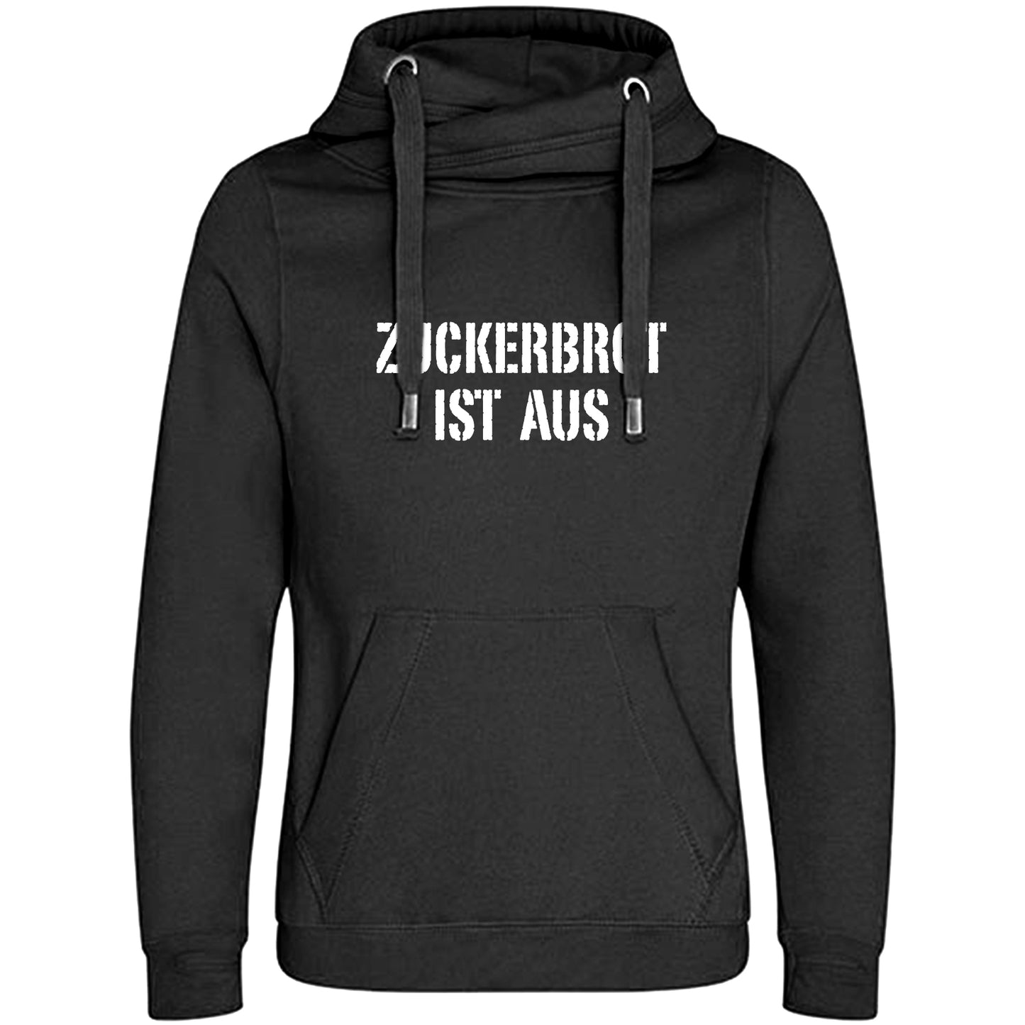 Cross Neck Hoodie/ Pulli / Motiv: ZUCKERBROT IST AUS