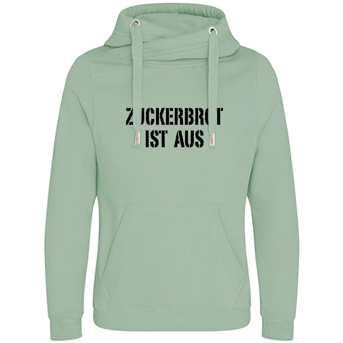 Cross Neck Hoodie/ Pulli / Motiv: ZUCKERBROT IST AUS