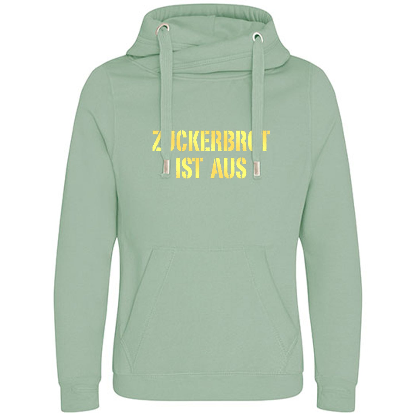 Cross Neck Hoodie/ Pulli / Motiv: ZUCKERBROT IST AUS