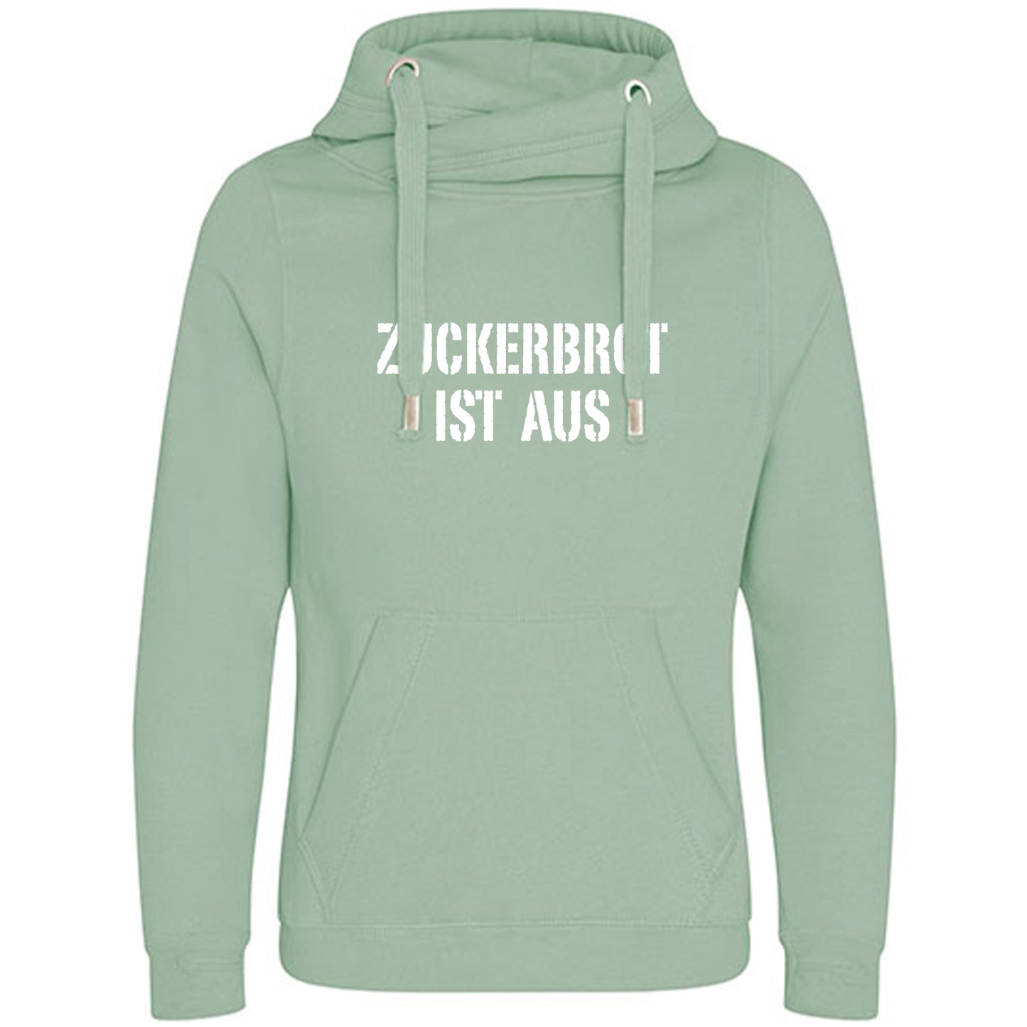 Cross Neck Hoodie/ Pulli / Motiv: ZUCKERBROT IST AUS