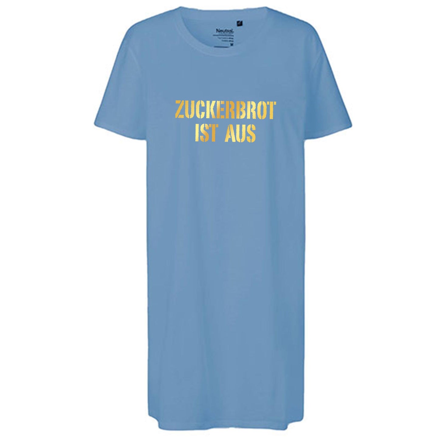 Ladies´ Long Length T-Shirt | 'ZUCKERBROT IST AUS' | Bio-BW