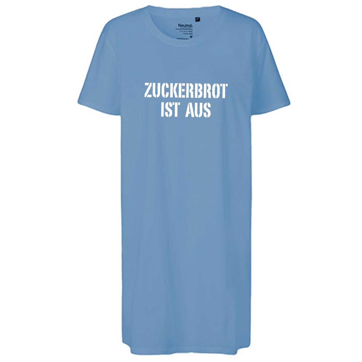 Ladies´ Long Length T-Shirt | 'ZUCKERBROT IST AUS' | Bio-BW