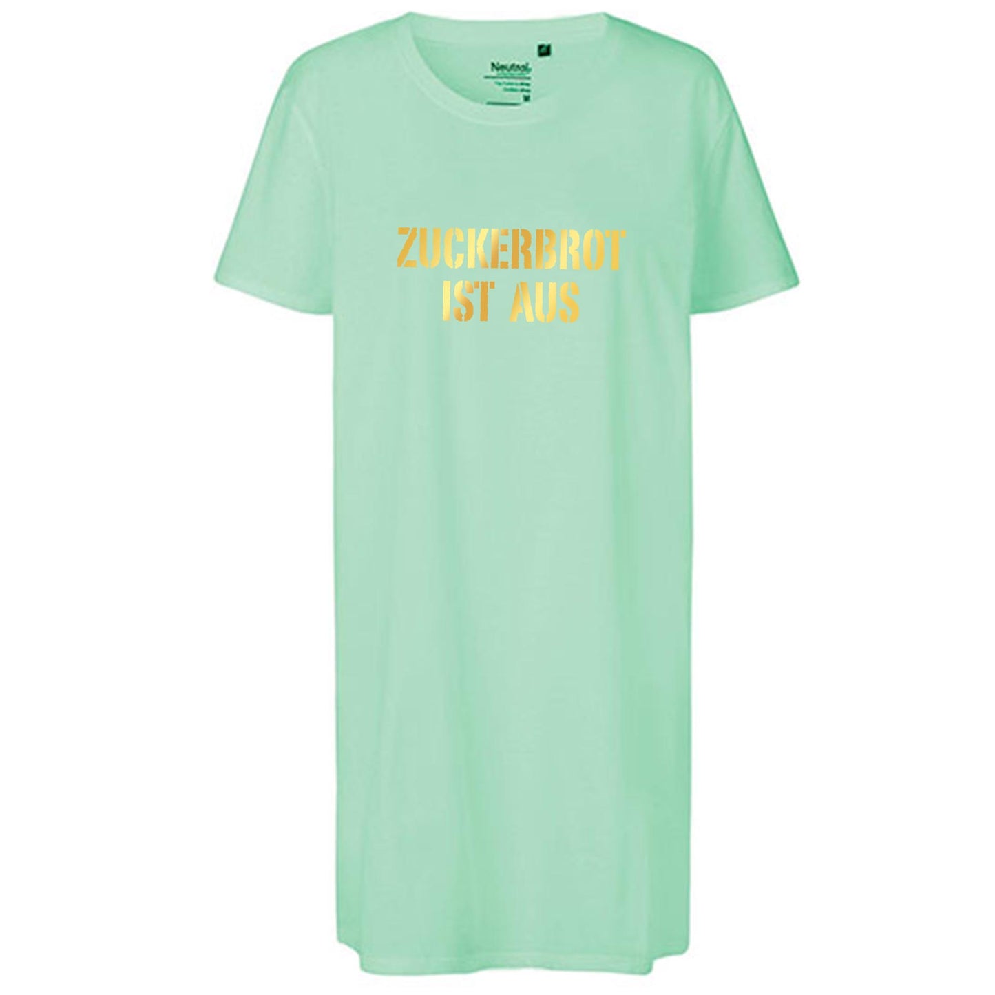 Ladies´ Long Length T-Shirt | 'ZUCKERBROT IST AUS' | Bio-BW