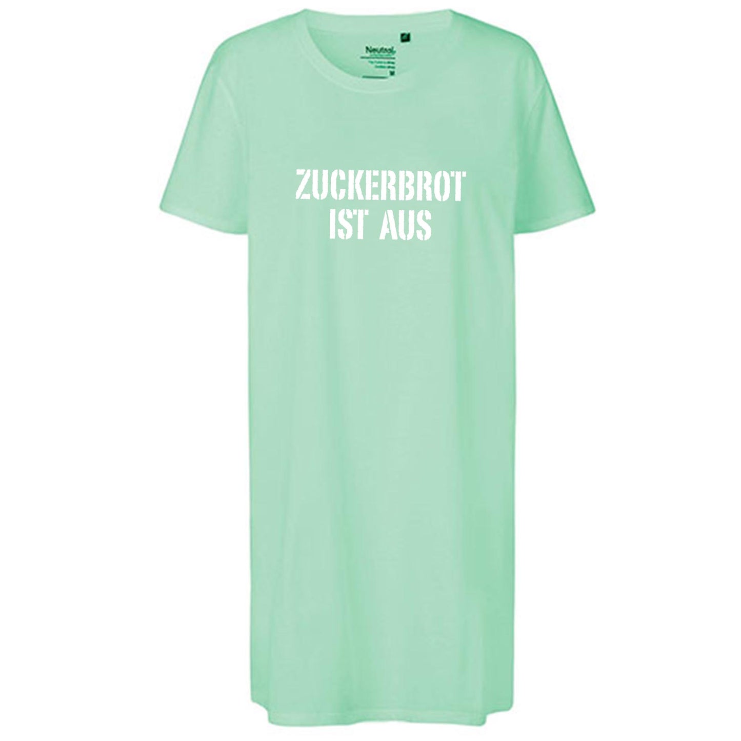 Ladies´ Long Length T-Shirt | 'ZUCKERBROT IST AUS' | Bio-BW
