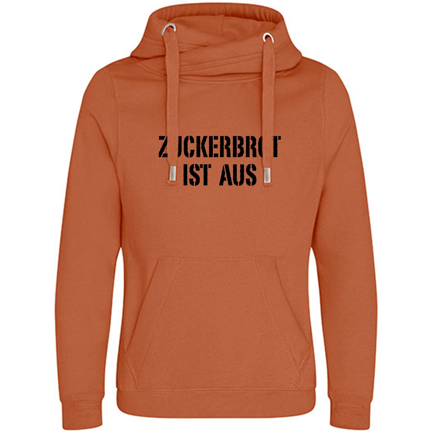 Cross Neck Hoodie/ Pulli / Motiv: ZUCKERBROT IST AUS