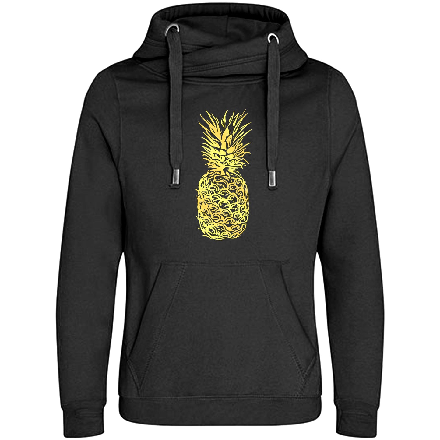 Cross Neck Hoodie/ Pulli / Motiv: Ananas