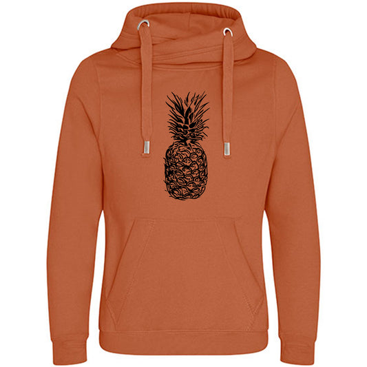 Cross Neck Hoodie/ Pulli / Motiv: Ananas
