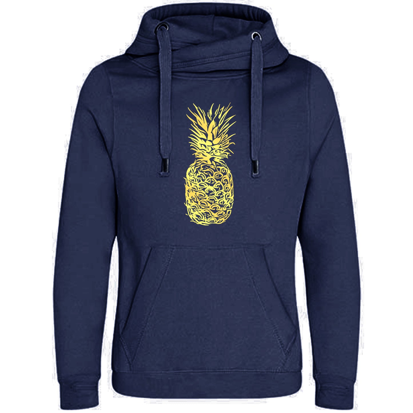 Cross Neck Hoodie/ Pulli / Motiv: Ananas